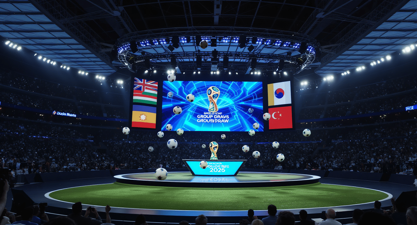 Schéma illustrant la répartition des groupes pour le Mondial 2026