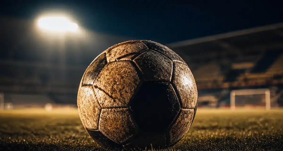 Meilleur attaquant de tous les temps : ballon de foot en stade vide
