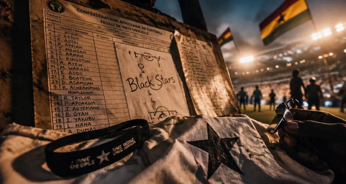 Équipe du Ghana de football : Black Stars au stade, supporter et maillot noir.