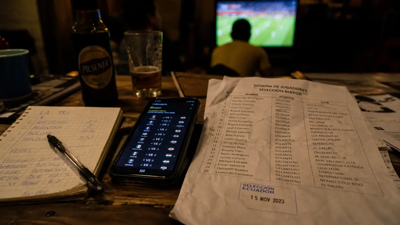 Équipe d'équateur de football : sélection et effectif sur un document