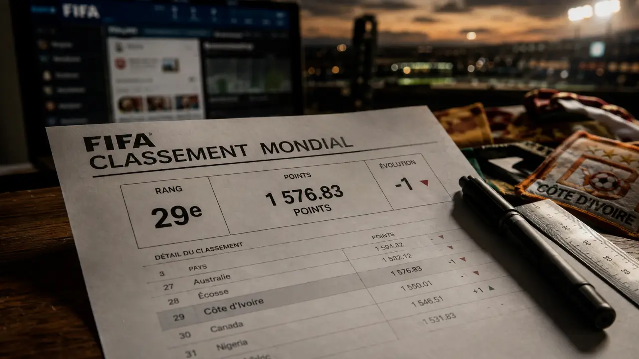 Classement FIFA Algérie 29e, 1 576.83 points -1 place